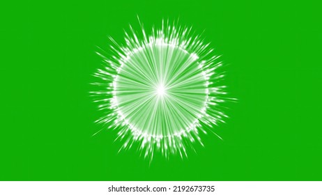 Circular Light Streaks Isolated On Plain Green Background