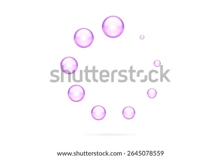 Circular loading spinner icon in purple, representing process, buffering, or loading status in applications, 3d rendering