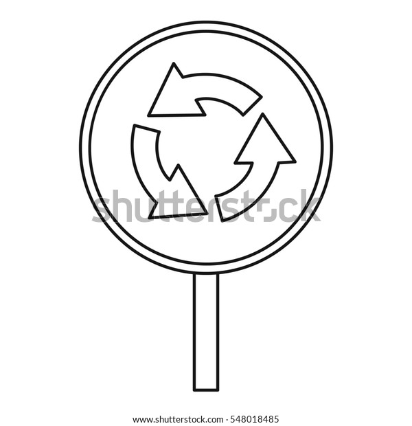 Circular motion traffic sign\
icon. Outline illustration of circular motion traffic sign  icon\
for web