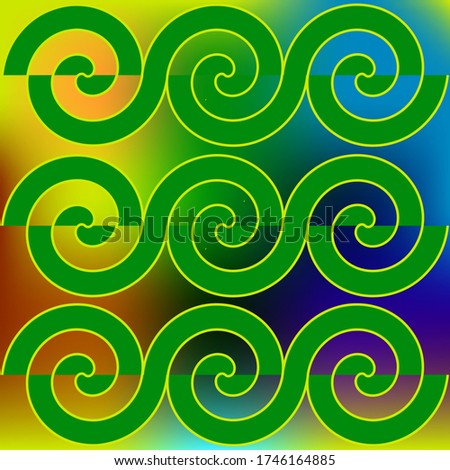 Circular patterns are interrelated with smooth and colorful gradations