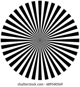 Circular, radiating abstract shape, motif. Geometric design element series