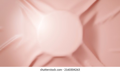 Circular Stand Made Of Light Pink Cloth (overhead View)3D Rendering.