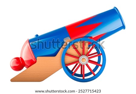 Circus cannon, 3D rendering isolated on white background