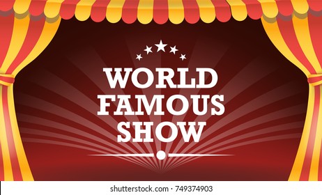 Circus Poster Blank. Vintage Magic Show. Marquee. Holidays Events And Entertainment Concept. Illustration