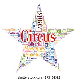 Circus Star Indicating Three Ring And Word