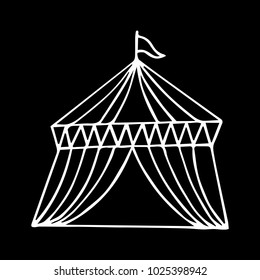 Circus Tent Illustration. Doodle Style. Design, Print, Logo, Decor, Textile, Paper