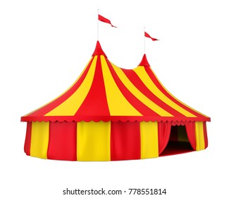 Circus Tent Isolated. 3D Rendering