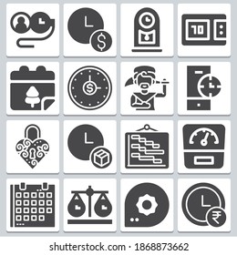 Citation Icons Set ? Simple Set Of 16  Includes Time, Clock, Padlock, Premium, Chart, Bandit, Pocket Watch, Calendar, Speedometer, Rupee, Summer Symbols