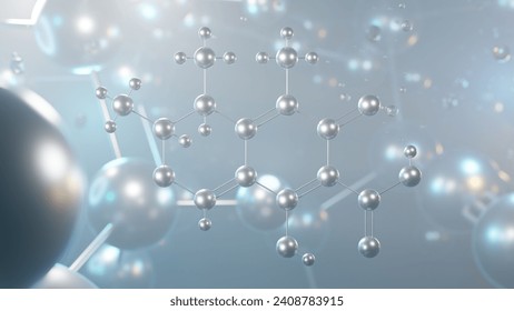 citrinin molecular structure, 3d model molecule, mycotoxin, structural chemical formula view from a microscope