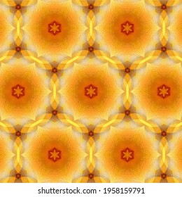 Citrus Fruit Background With Kaleidoscope Effect