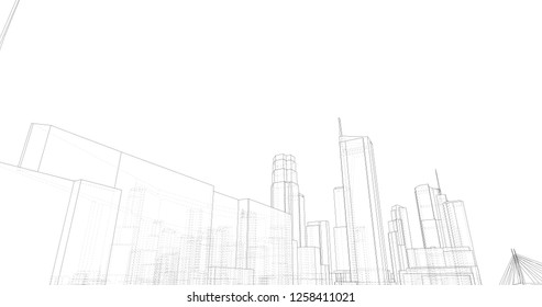 City 3d Illustration Stock Illustration 1258411021 | Shutterstock