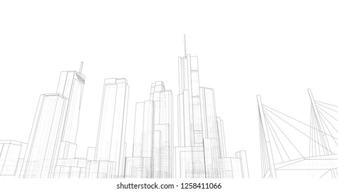 City 3d Illustration Stock Illustration 1258411066 | Shutterstock