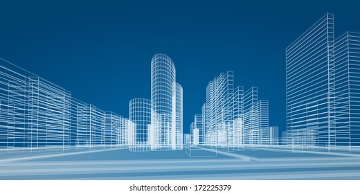 City. 3d Render Image