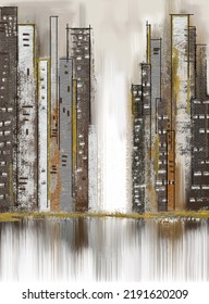 City Abstract Art, Oil Painting, Modern Art, Canvas Painting