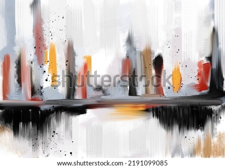 City abstract art, oil painting, modern art, canvas painting