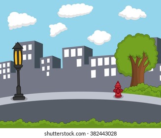 City Background Cartoon Image Illustration