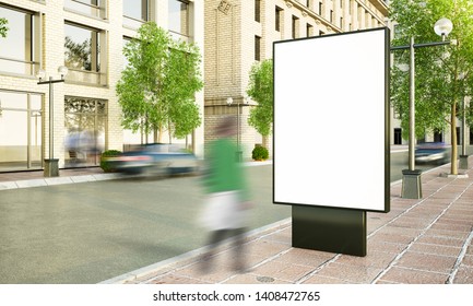 City Billboard Mockup 3d Rendering