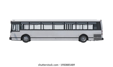 City Bus 3D Illustration On White Background
