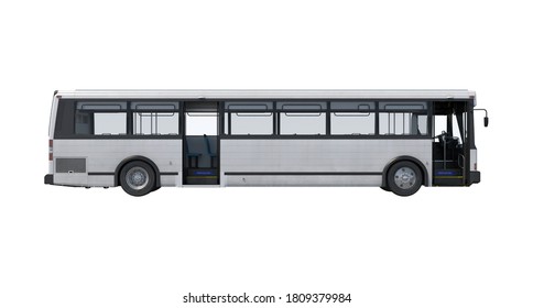 City Bus Doors Open 3d Illustration Stock Illustration 1809379984 ...