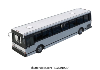 City Bus Doors Open 3D Illustration On White Background