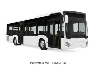 City Bus Isolated. 3D Rendering