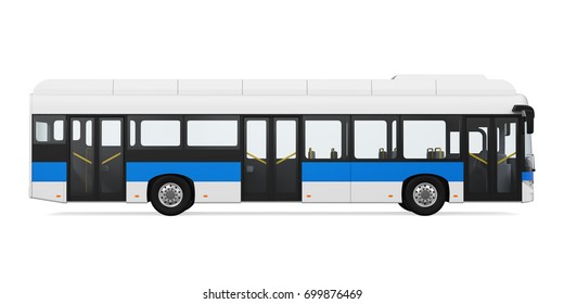 City Bus Isolated. 3D Rendering