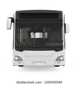 City Bus Isolated (front View). 3D Rendering