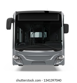 City Bus Isolated (front View). 3D Rendering