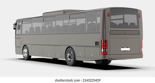 City Bus Isolated On Background. 3d Rendering - Illustration