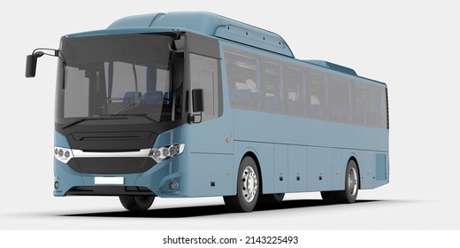 City bus isolated on background. 3d rendering - illustration