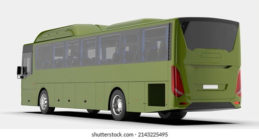 City Bus Isolated On Background. 3d Rendering - Illustration