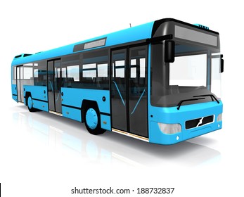 City Bus On A White Background