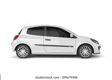 City car with blank surface for your creative design. 3D illustration