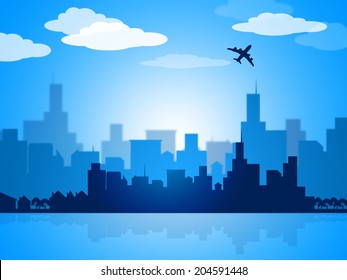 City Copyspace Representing Template Backdrop And Abstract
