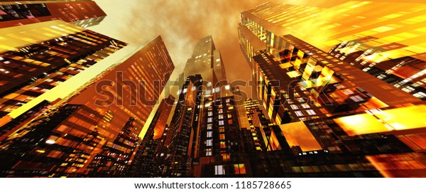 The city is an evening, a modern city in the\
evening.\
3D\
rendering