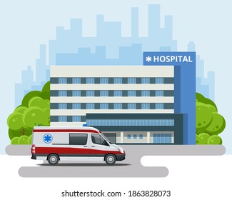 City Hospital Building Ambulance Health Medicine Stock Illustration ...