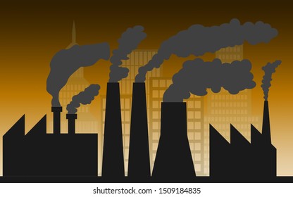 City Industry Air Pollution 3d Rendering Stock Illustration 1509184835