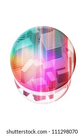 City inside of a bubble