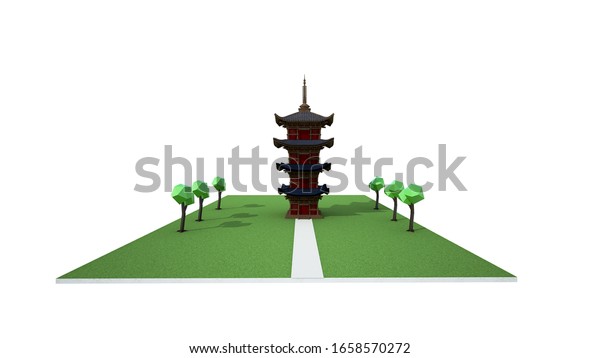City Landscape House s2 Isometric View Part of
the Map with Architecture of Buildings for Web and Game  clipping
path . 3d
renderring