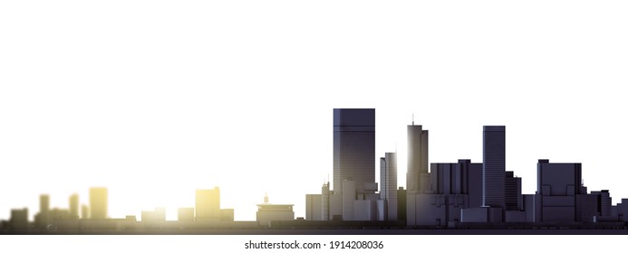 City Landscape. City Skyline 3d Rendering.