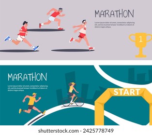 City marathon banners in flat design - Powered by Shutterstock