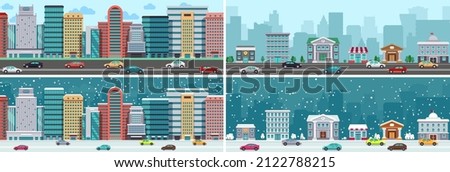 Similar – Image, Stock Photo Winter snowy panorama with Alps mountains and snow