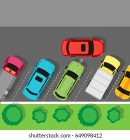 Banner Top View Road Highway Traffic Stock Vector (Royalty Free) 1097734136