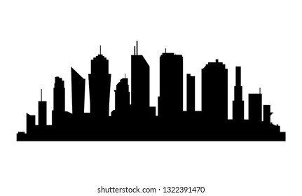 City Silhouette On White Background Business Stock Vector (Royalty Free ...