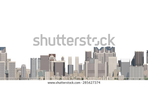 City Skyline On White Background Stock Illustration 285627374