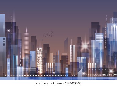 City Skyline. Raster version