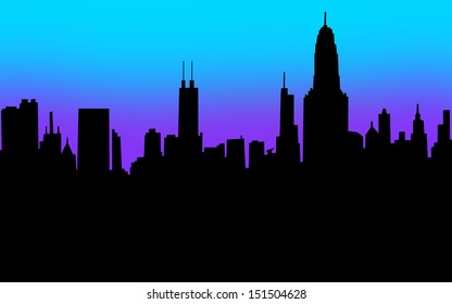 City Skyline Silhouette Black Blank Copyspace Stock Illustration ...