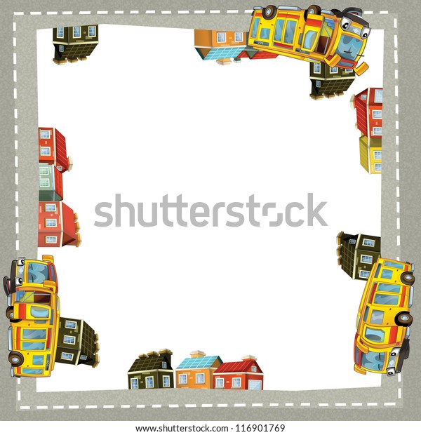 City - urban - car - frame - illustration for\
the children