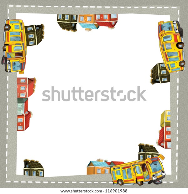 City - urban - car - frame - illustration for
the children