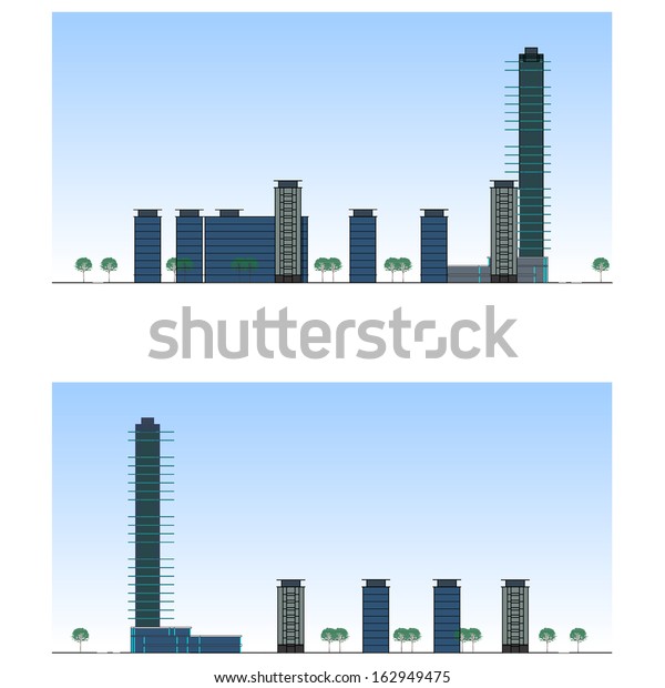 City. Urban section. Architectural project of\
modern buildings design\
background.
